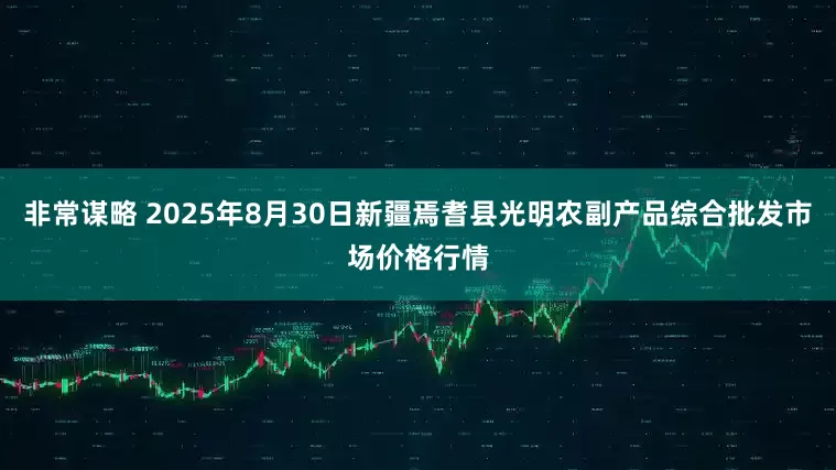 非常谋略 2025年8月30日新疆焉耆县光明农副产品综合批发市场价格行情